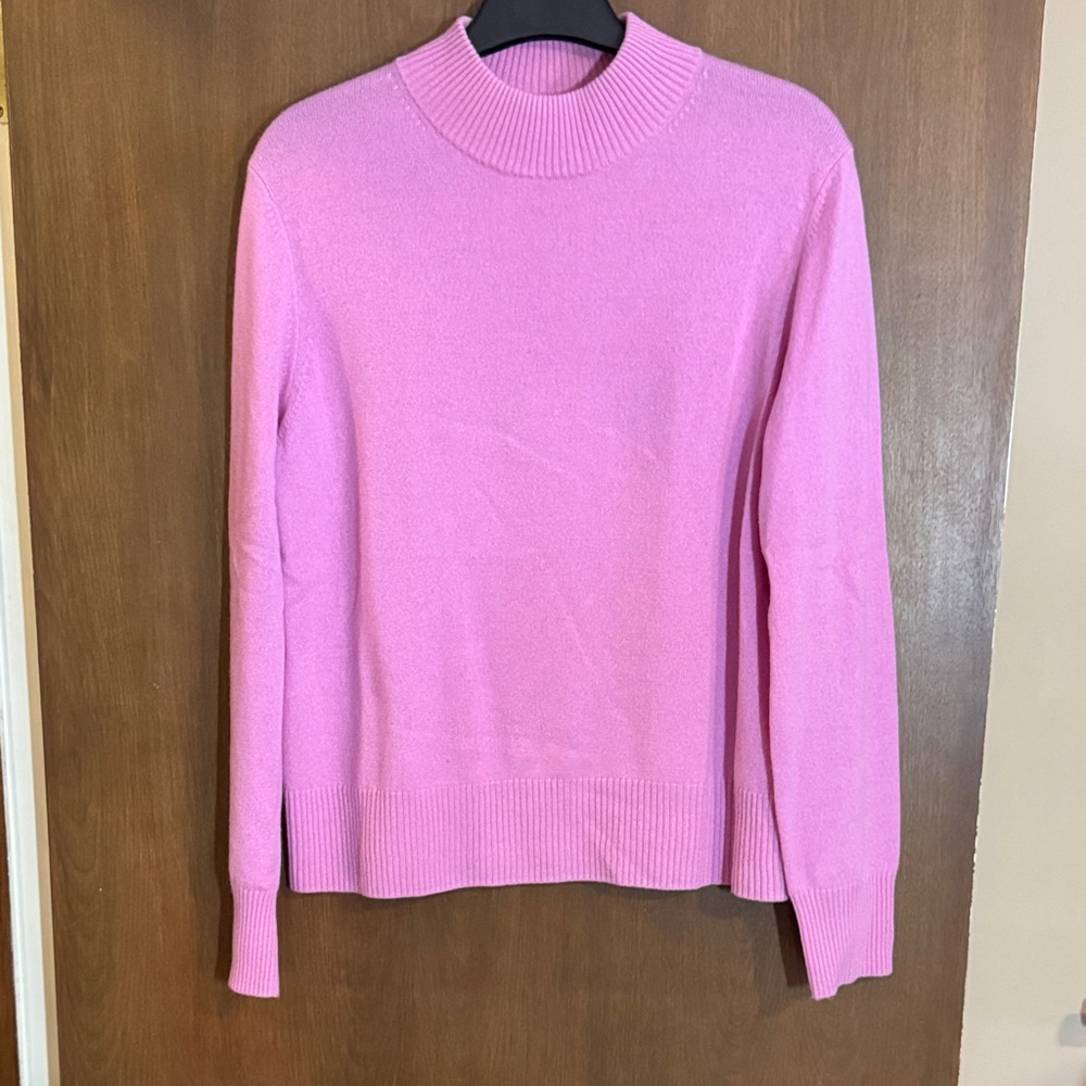 Pink Women's 100% Cashmere Mock Turtleneck Size Large